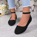 Women's Retro Mary Jane Shoes, Black Low-Top Square-Toe Ankle Strap Flats, Fashionable Retro Style, Comfortable Soft-Soled Ballet Flats, Suitable for Everyday Wear, Spring and Autumn Seasons.