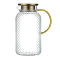 Deli Glassware High Quality Light Weight 2L Glass Water Jug With Stylish Steal Lid. Brosilicate Fancy Glass Water Jug For Juices.. 