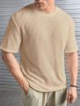 WAFFLE KNIT TEXTURE OVERSIZED DROPSHOULDER TSHIRT FOR BOYS AND MEN. 