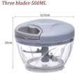 Manual Chopper / Speedy Chopper / Hand Chopper / Manual Chopper / Hand Cutter / Food Processor / 900ML with 5 Blades / 500ML with 3 Blades. 