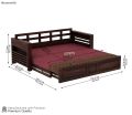 Feltro Sheesham Wood Sofa Bed With Storage (King Size, Walnut + with mattress. 