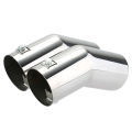 Dual Pipes Stainless Steel Exhaust Tail Pipes Muffler Tips for VW Golf 4 Bora Jetta Double Barrel Exhaust Tailpipe. 