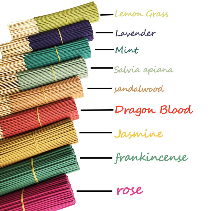 11 Clean Less Powder 22cm Flower and Grass Handmade Bamboo Stick Incense, Optional Jasmine Mint White Sage Rose Lavender Sandalwood Lemongrass Dragon Blood Flower Frankincense Cherry Blossom Vanilla Eucalyptus Mixed Fragrance, Suitable for Home Hotel O...