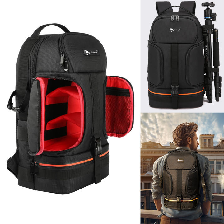 Video Waterproof Camera Shoulders Backpack w Reflector Stripe fit 15.6 inch Latptop Shockproof