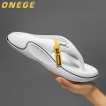 A Pair of Summer Men's Flip-Flops for Couples, Men's Breathable New Wear-Resistant Non-Slip Slippers for Outer Wear, Comfortable Thick-Soled Simple Men's Shoes.