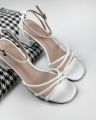 Women’s Fashion 3-Inch Striped Block Heel Sandals – Luxurious, Comfortable & Easy to Walk in for Bridal, Party, Office, and Every Function – Available in Black, White, and Beige. 