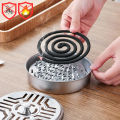 Mosquito Coils Holder Stainless Steel Mosquito Coil Box with Cover Round Mosquito Coil Tray Easy To Clean Anti-Mosquito Supplies. 