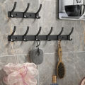 YUNJIEYA Black white Folding Robe Hooks Towel Hanger Nail Wall Rack Hooks Coat Clothes Holder for Bathroom Kitchen Accessories. 