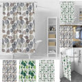 Black and White Leaf Waterproof PEVA Shower Curtain Waterproof Bathroom Curtain Liners 180 * 180CM with 12 Hooks. 