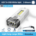Smiling Shark SD-0701 Flashlight Super Bright LED Cycle Light Rechargeable Waterproof Torch Light for Camping Hiking Outdoors.