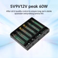 DC UPS 6Pcs 18650 Lithium Battery Welding Free Power Box DIY Kit Optical Cat Router Uninterruptible Power Box 5V 9V12V peak 60W. 