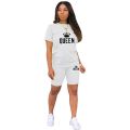 Summer Womens Tracksuit Queen Printing T-Shirt+Shorts 2 Piece Sets Fashion Casual Sportswear Clothing Luxury Jogging Short Suit.