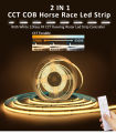 DC24V COB Horse Race LED Strip Set 5M 10M 15M 20M  CCT Running Water Flowing Ribbon Tape Kit with Power Supply and RF Control. 