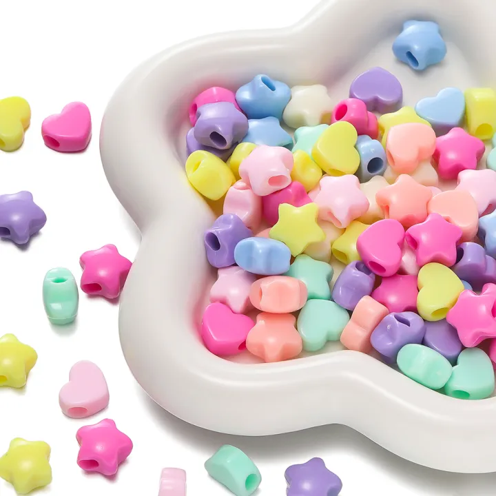 30pcs%20Acrylic%20Mixed%20Color%20Large%20Hole%20Beads%20Heart%20Star%20Shaped%20Spacer%20Beads%20for%20DIY%20Necklace%20Bracelet%20Jewelry%20Making%20Finding%20-%20Image%204