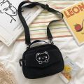 Personalized Teddy Bear Embroidered Diagonal Shoulder Bag, Corduroy Leisure Bag, WOMEN'S Crossbody Bag. 