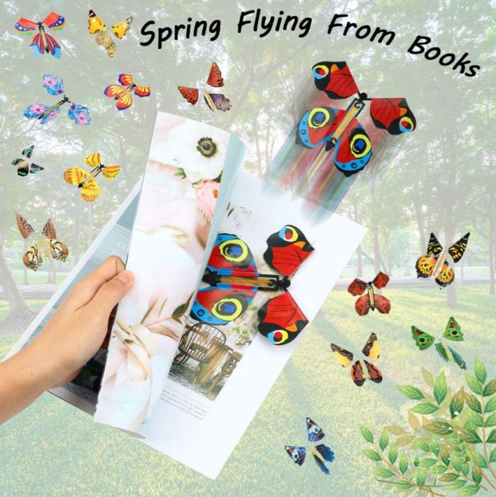 HOTTEST SALE Magic Fairy Flying Butterfly Rubber Band Powered Wind up Butterfly Toy for Surprise Gift or Party Play