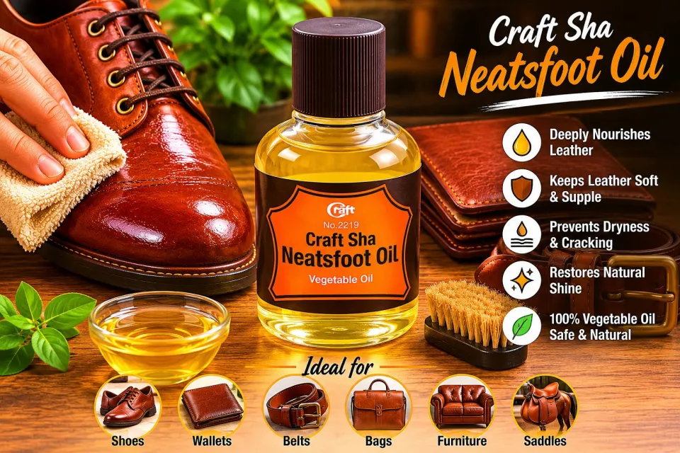 Craft sha Neatsfoot Oil Compound 100 ml Leather conditioning made from vegetable oil for Leathercraft made in japan