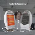 Infrared Heater, Electric Infrared Heater with 2 Power Levels, Tilt Protection, Overheating Protection, Ideal for Living Room, Bedroom, Office (White) Space Heater 400 Watt / 800 Watt. 