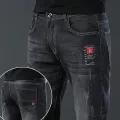 Men's Fashion and Comfortable Brand Denim Pants Luxury Men's Slim Fit Elastic European and American Style Men's Brand Pants. 