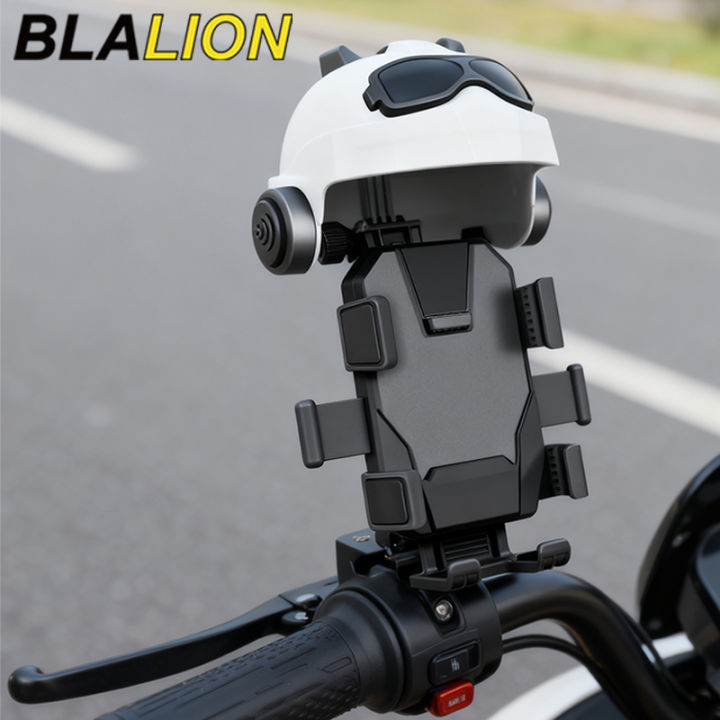 BLALION Motorcycle Mobile Phone Holder Stand Small Helmet Rainproof Sunshade Bicycle Outdoor Scooter Phone Clip Handlebar Mount