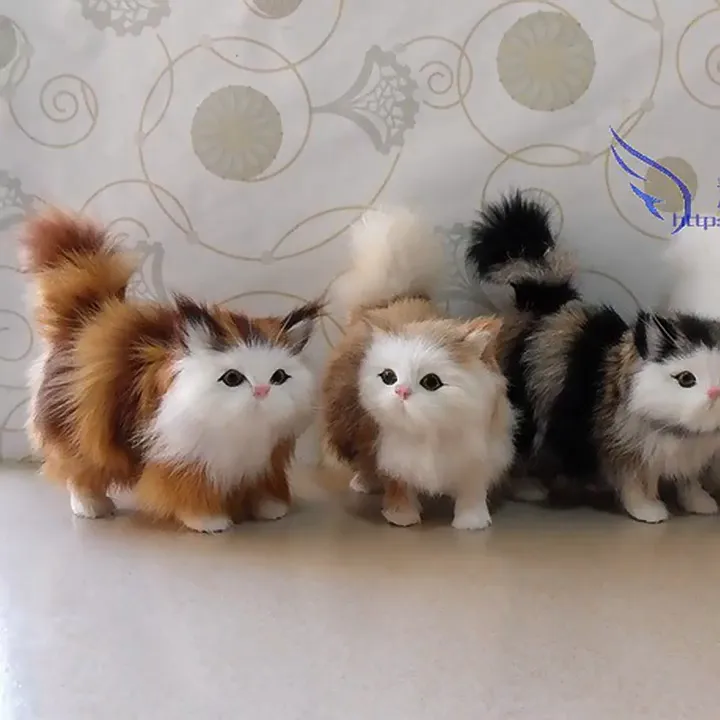 Birthday Gifts Kids Toy Baby Toy for Children Soft Artifical Animal Stuffed  Kitten Cat Model Simulation Cat Plush Cat Toys