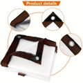 Clear Waterproof Polyester Tarp with Reinforced Grommets - Versatile Protection for Gardens, Patios, and Outdoor Adventures. 