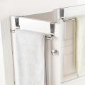 1pcs/kitchen stainless steel single pole towel rack cabinet door back rag hanger bathroom punch-free towel rod hanger. 