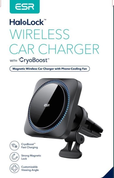 ESR Magnetic Wireless Car Charger Mount with CryoBoost (HaloLock)