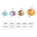 3/4/6/8mm Mixed Faceted Square Glass Bead Loose Spacer Crystal Cube Beads for Jewelry Making DIY Necklace Bracelet Accessories. 