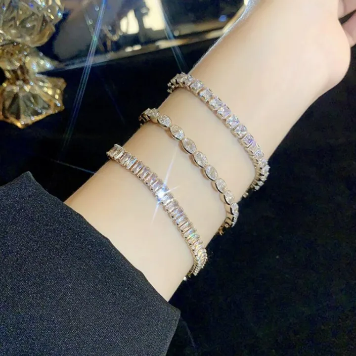 Sparkling%20Cubic%20Zircon%20Tennis%20Bracelets%20for%20Women%20Luxury%20Dainty%20Stackable%20Gold%20Color%20Chain%20Crystal%20CZ%20Banquet%20Wedding%20Jewelry%20-%20Image%203