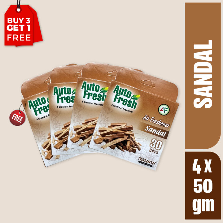 Auto Fresh (Buy 3 Get 1 FREE) Bathroom Air Freshener Block | Sandal | 50 gm each