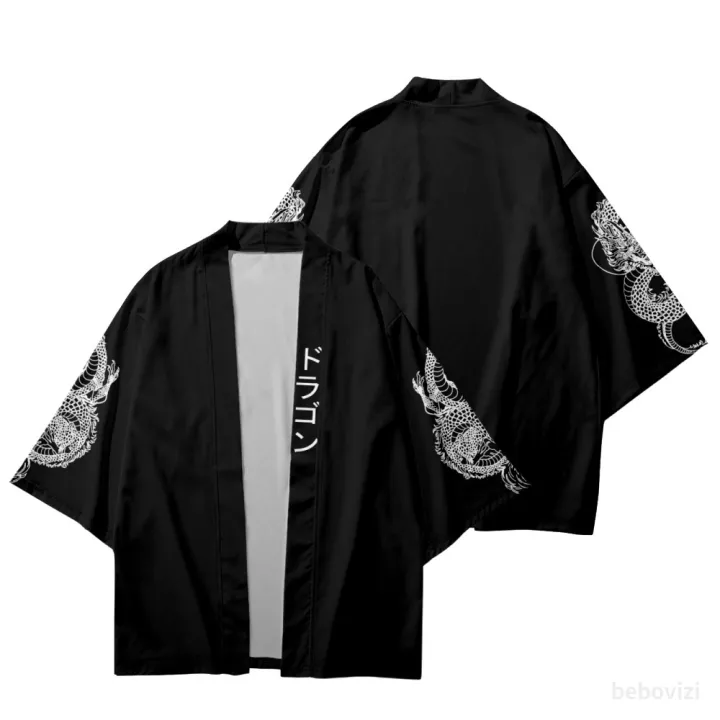 Sleeves%20Dragon%20Print%20Black%20Kimono%20Loose%20Japanese%20Streetwear%20Cardigan%20Women%20Men%20Harajuku%20Haori%20Cosplay%20Top%20Shirts%20Yukata%20-%20Image%203