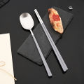 2/8Pcs Matte Dinnerware Set Dinner Spoon Sushi Chopsticks Flatware Western Stainless Steel Cutlery Party Kitchen Tableware. 
