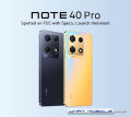 Not 40 Pro Infinix Ram Rom 12+12/256 New Mobile PTA Approved Couler Gold. 