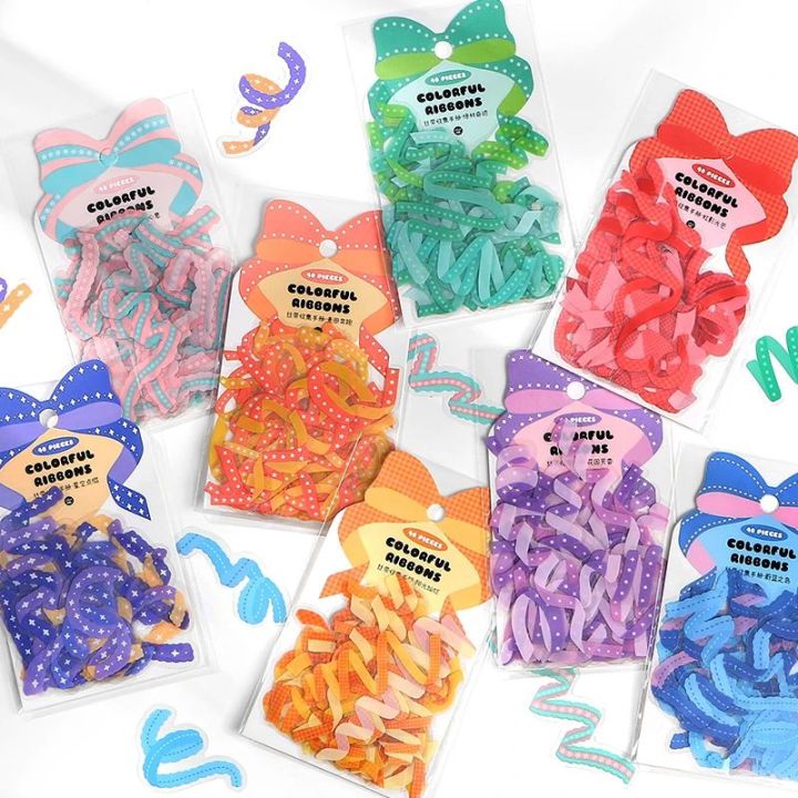 Ribbon/Confetti Sticker 20pc Multicolor Journaling Scrapbooking