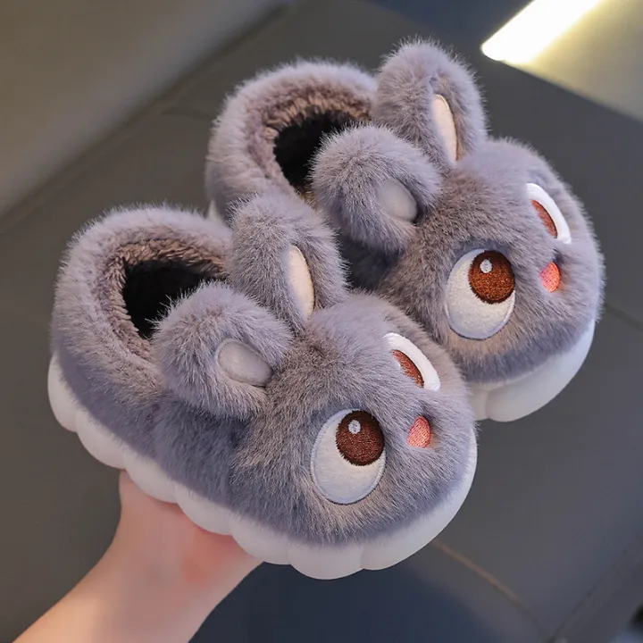 New%20Winter%20Cute%20Big%20eyed%20Rabbit%20Children's%20Waterproof%20Warm%20Non-slip%20Fluffy%20Slippers%20For%20Girls%20Boys%20Kids%20Indoor%20Home%20Cotton%20Shoes%20-%20Image%206