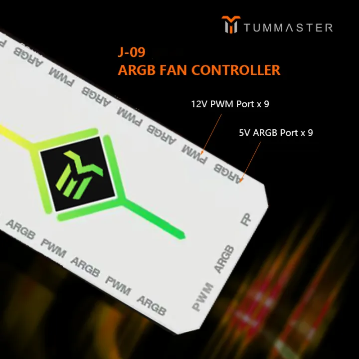 TUMMASTER%20ARGB%20Fan%20Controller%205V3PIN%20ARGB&4PIN%20PWM%20Hub%20Synchronized%20PC%20Case%20Fan%20Light,Bottom%20Magnetic%20Design%20with%20Remote%20Control%20-%20Image%203