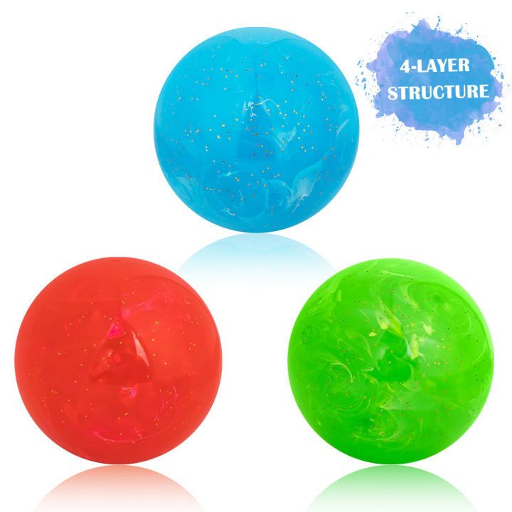 Caiton Premium Park Golf Ball – 60mm/2.36in, Fluid Art Design, Red, Blue, Green, 4-Layer Construction