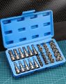 Professional 34pcs Torx Bit Socket & E-Torx Star Socket Set 1/4" 3/8" 1/2" Drive Male Female E-torx Bits Handheld Tool with Case. 
