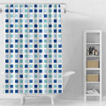 Blue Green Square Home Decoration Bathroom Shower Curtain Waterproof Shower Curtain PEVA Modern Printing Shower Curtain. 