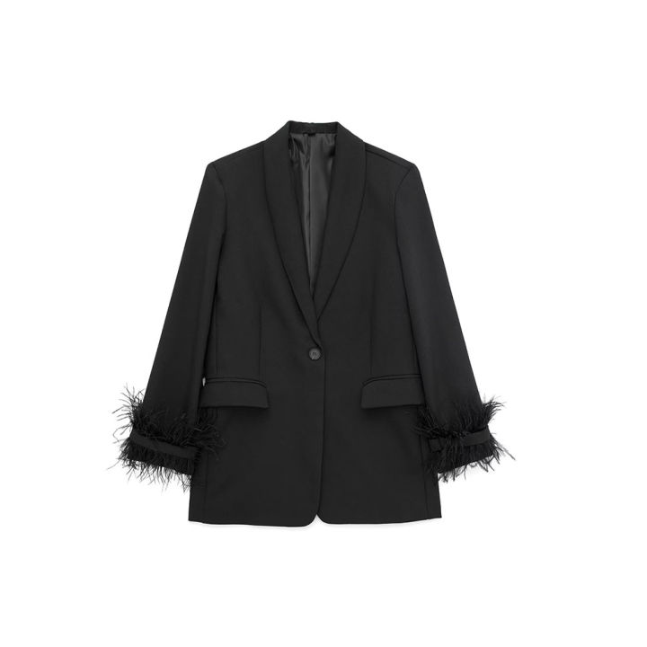 Willshela%20Women%20Fashion%20Satin%20Black%20With%20Feather%20Blazer%20Jacket%20Vintage%20Notched%20Neck%20Single%20Button%20Long%20Sleeves%20Female%20Outfits%20-%20Image%207