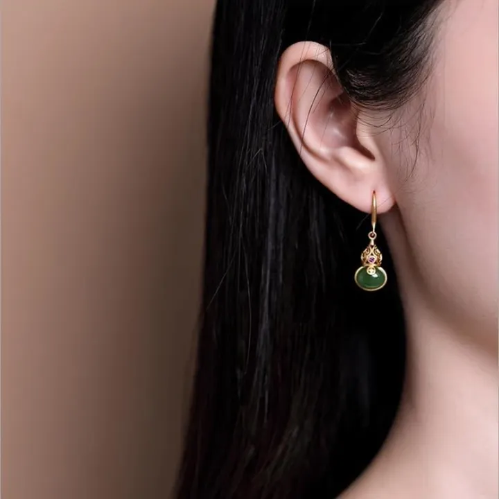 Silver%20inlaid%20natural%20Hetian%20Jasper%20Froude%20gourd%20Earrings%20Chinese%20retro%20palace%20style%20women's%20Christmas%20Halloween%20Gift%20-%20Image%205