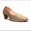 Winter Synthetic Leather Block Heel Pumps for Women - Size 6-11. 