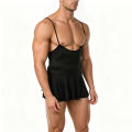 Sleep Nightdress Slip Dress Man Lingerie Men Nightgown Crossdresser Sissy Backless Mini Spaghetti Strap Sundress Homewear.