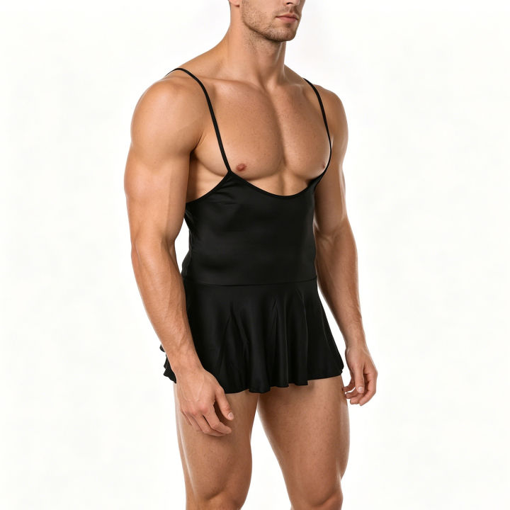 Sleep%20Nightdress%20Slip%20Dress%20Man%20%20Lingerie%20Men%20Nightgown%20Crossdresser%20Sissy%20Backless%20Mini%20Spaghetti%20Strap%20Sundress%20Homewear%20-%20Image%205