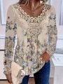 Plus Size Elegant Casual Woman T-Shirt Fashion Loose T-Shirt Woman Temperament Long sleeve T-Shirt Holiday Weekend. 