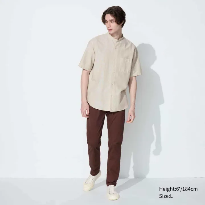 Uniqlo%20Men%20Chinese%20Collar%20Linen%20%F0%9F%92%AF%20%20%20The%20Fabric%20Is%20Very%20Good,%20Beautiful%20Shape,%20Front%20Buttons,%20Has%20a%20Pocket%20on%20One%20Side%20of%20the%20Chest.%20This%20Model%20Looks%20Great%20on%20Anyone%20Who%20Wears%20It.%20-%20Image%202