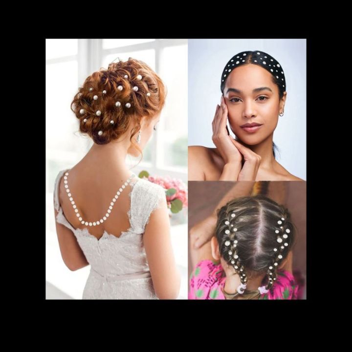 Hair Pearls Stick On Self Adhesive Pearls Stickers Face Pearls Stickers for Hair ANLAN