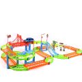 90 PCS Race Track Set Toy Car Adventure Playset for Kids Boys Girls Toddlers, Preschool Educational Puzzle Vehicle Toy, Creative DIY Track Builder City Rescue Car Toys, Birthday Gift for 3 4 5 6 7 8 Year Old Children Indoor Outdoor Fun. 