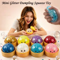 Hot Mini Glitter Dumpling Pressure Ball Sensory Squeeze Toy Realistic Steamer Bun Stress Reliever Soft Pinch Decompression.